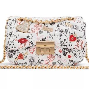 Aldo Lovesonggx designer White Crossbody Bag with Gold Chain